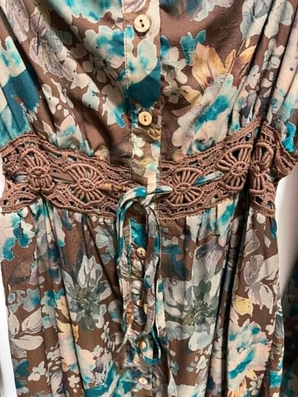 NWT Promesa Misty Meadow Floral Maxi Prairie Dress Sz M - Picture 9 of 10